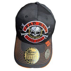 Bad Ass Biker Beer six panel ball cap hat pop A top with a real bottle opener